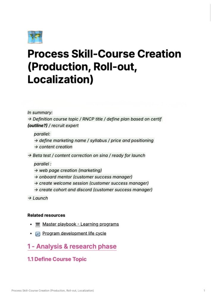 Localisation d'une formation asynchrone vers différents langues : documents et guidelines pour accompagner la localisation, traduction et intégration LMS